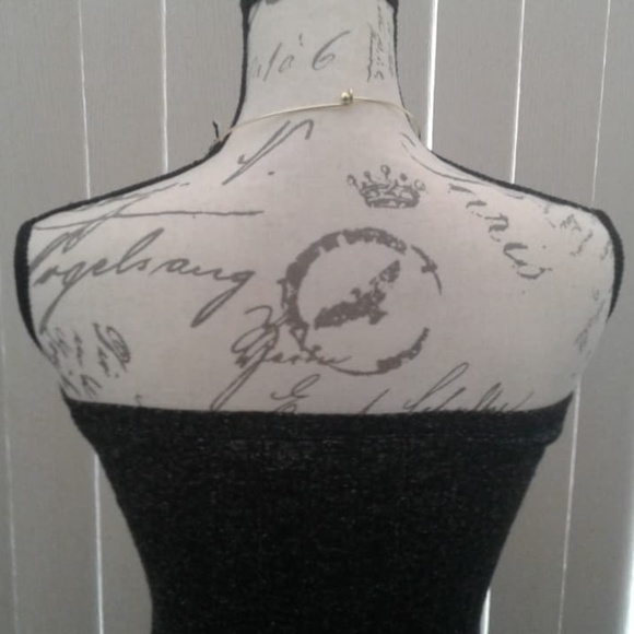 Free People Black & Silver Strapless Minidress - Picture 4 of 5